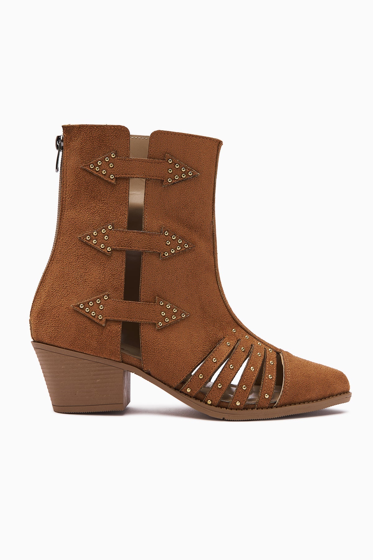 Mayra – Cognac Suede Back-Zip Western Summer Boot (Women)
