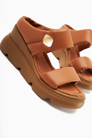 Susi – Cognac High-Heeled Puffy Slide (Women)
