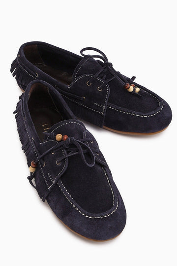 Rania – Genuine Leather Navy Loafer (Women)