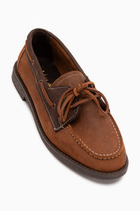 Genuine Leather Janica Tan Lace-Up Women’s Moccasin Shoes