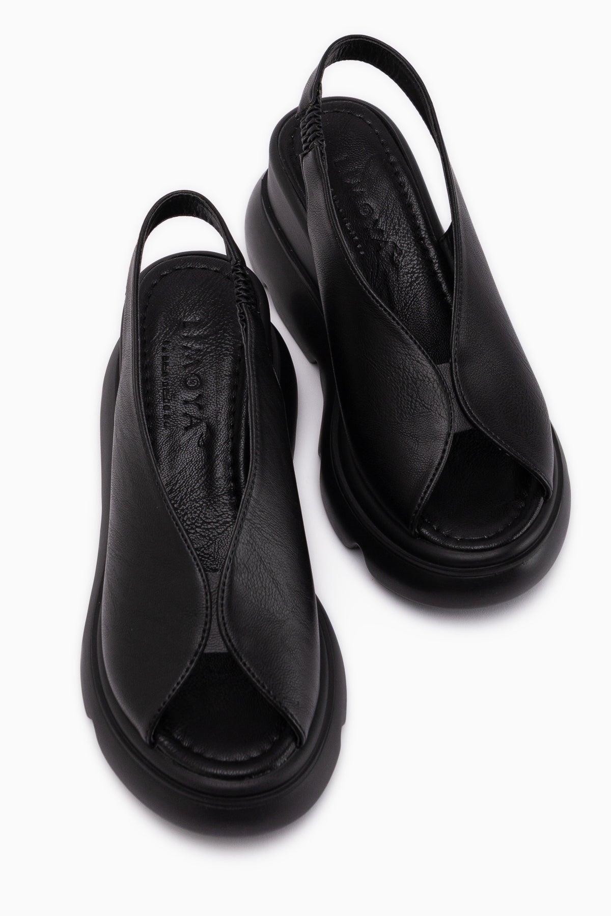Tilda Black Elastic Platform Heeled Sandal