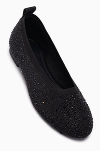 Rena Black Stone Detailed Women’s Ballet Flats