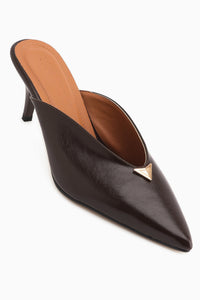 Gia Brown Closed Toe Heeled Women’s Slippers
