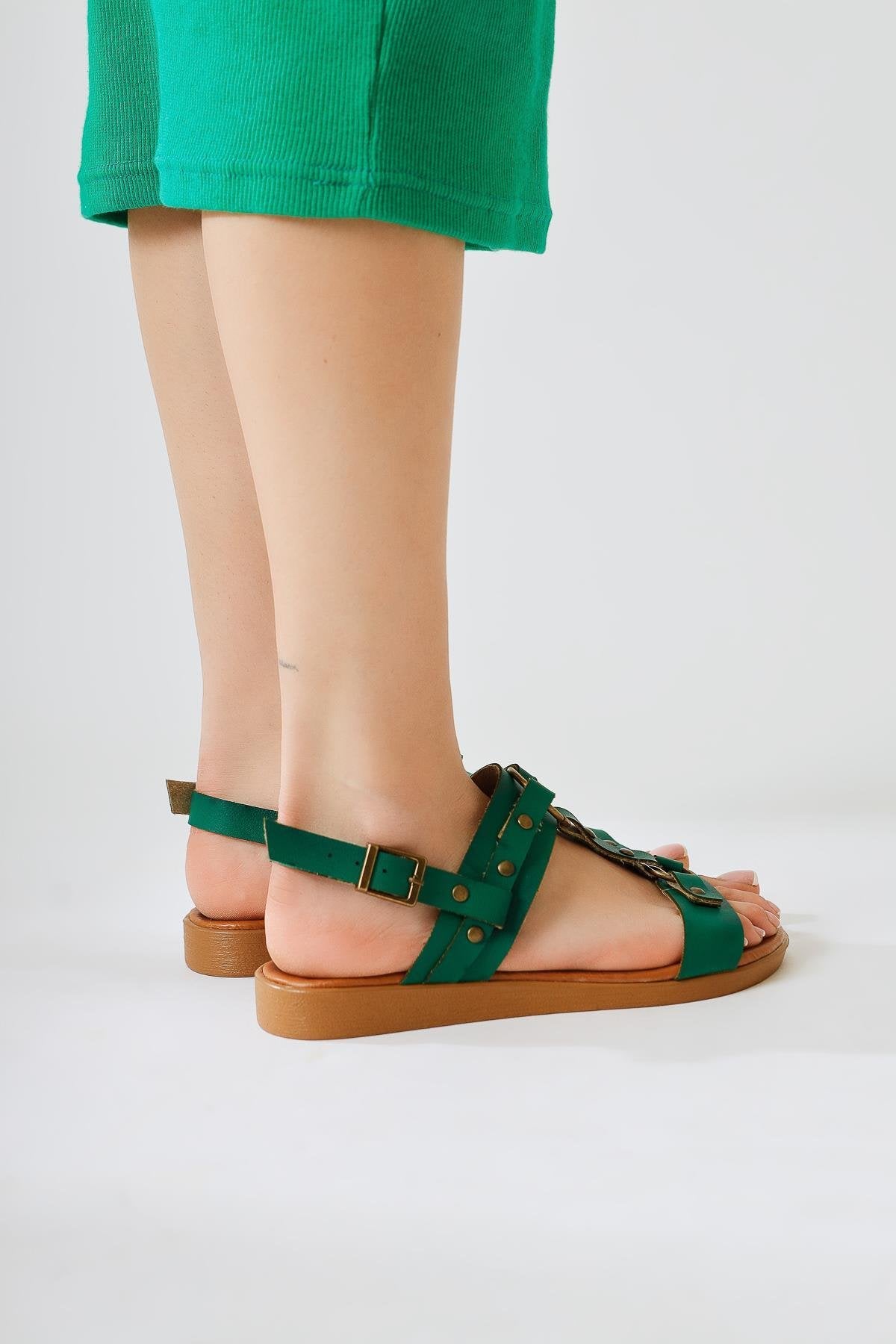 Genuine Leather Jaime Green Women’s Sandal