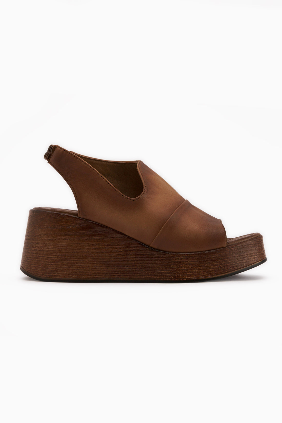 Genuine Leather Rozelin Tan Elastic Wedge Women’s Sandal