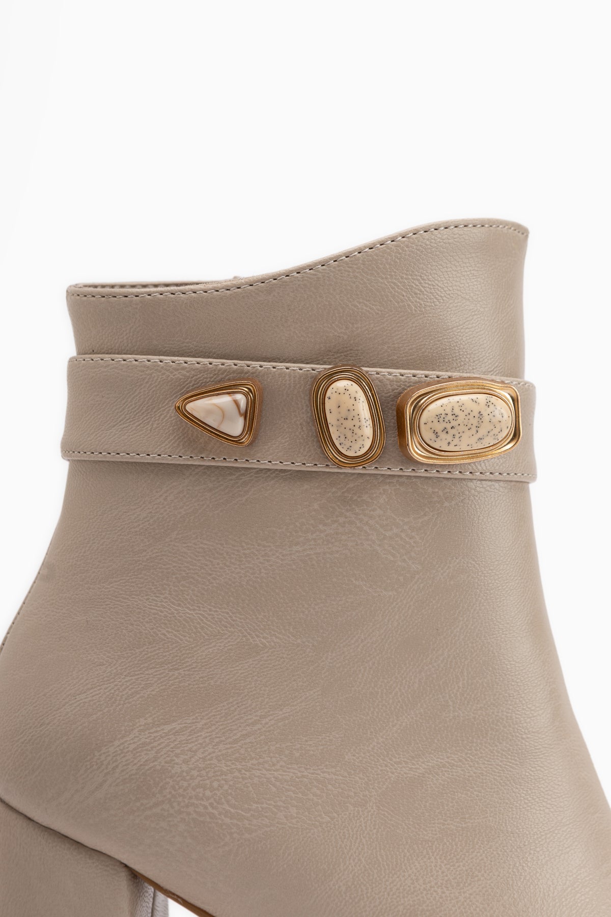 Loretta Beige Removable Cuff 2-in-1 Heeled Women’s Boots & Ankle Boots