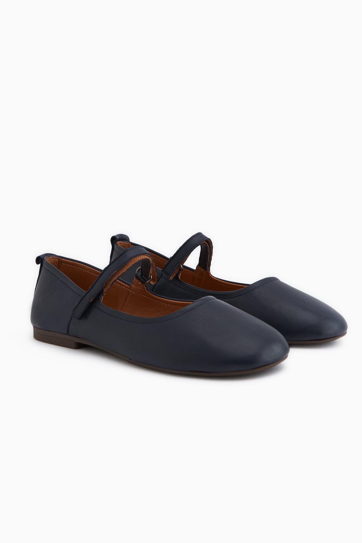 Sally Genuine Leather Navy Strap Women’s Ballet Flats