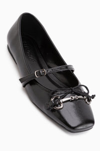 Andela Black Single Strap Women’s Ballet Flats