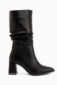 Marcie Black Pleated Women’s Boots