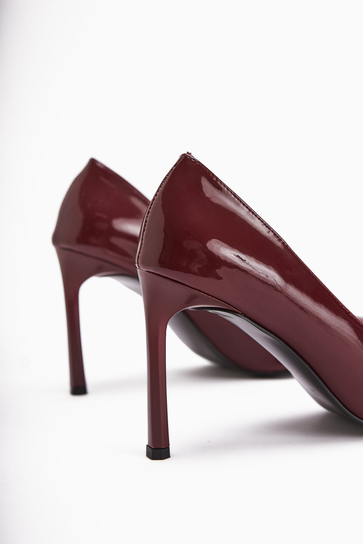 Lula Burgundy Patent Leather Pointed Toe Women’s Heeled Shoes