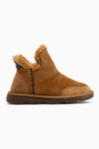 Lorrie Genuine Leather Tan Suede Fur Women’s Short Boots