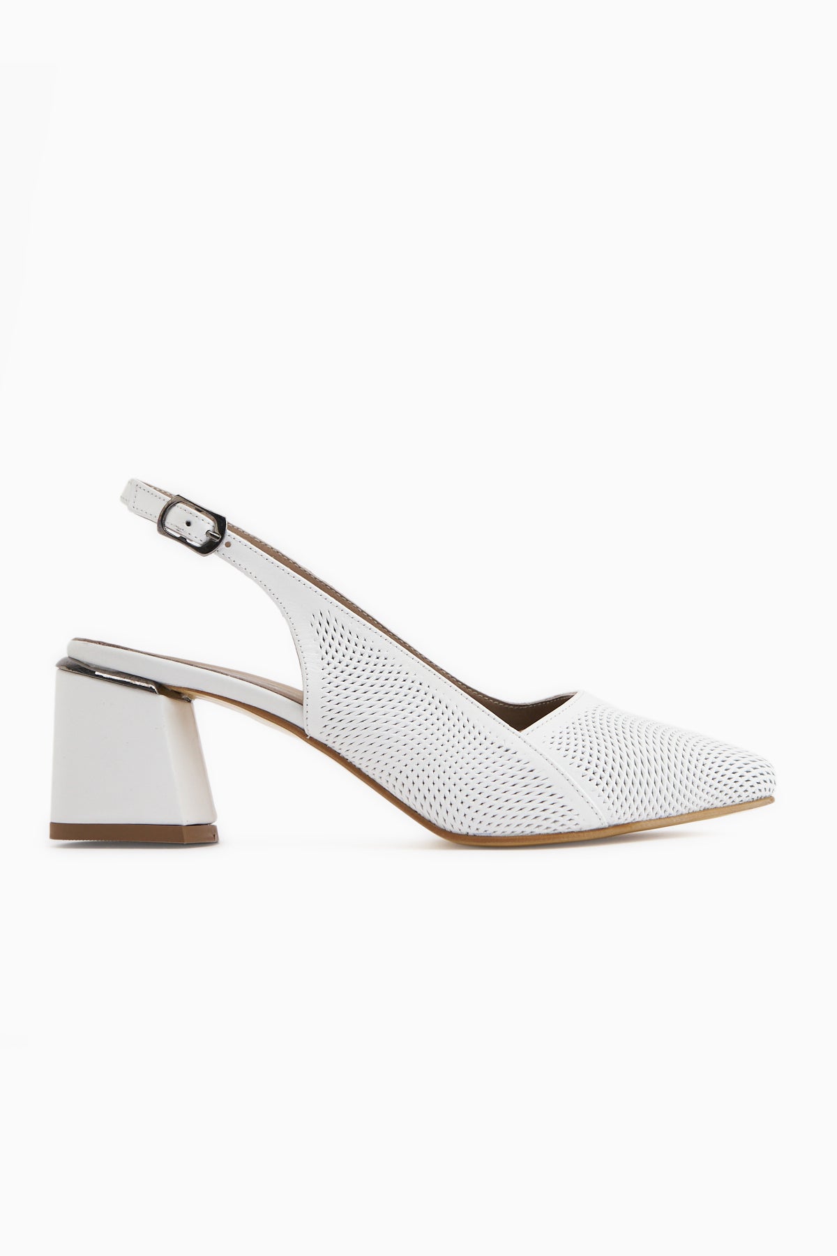 Donia Genuine Leather White Heeled Women’s Sandal