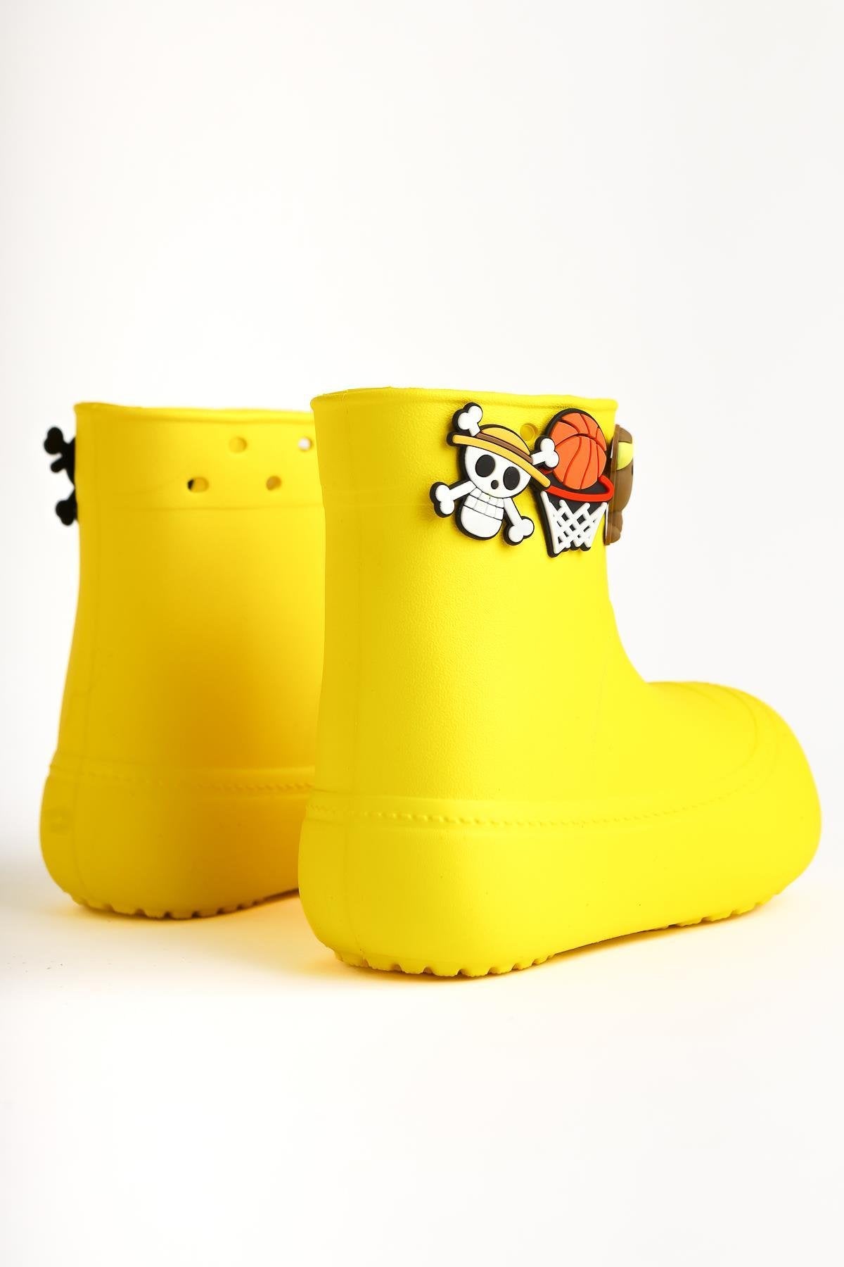 Chris Yellow Pin Detail Waterproof Kids Boot
