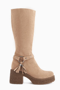 Kenzie Beige Suede Ankle Detailed Women’s Boots