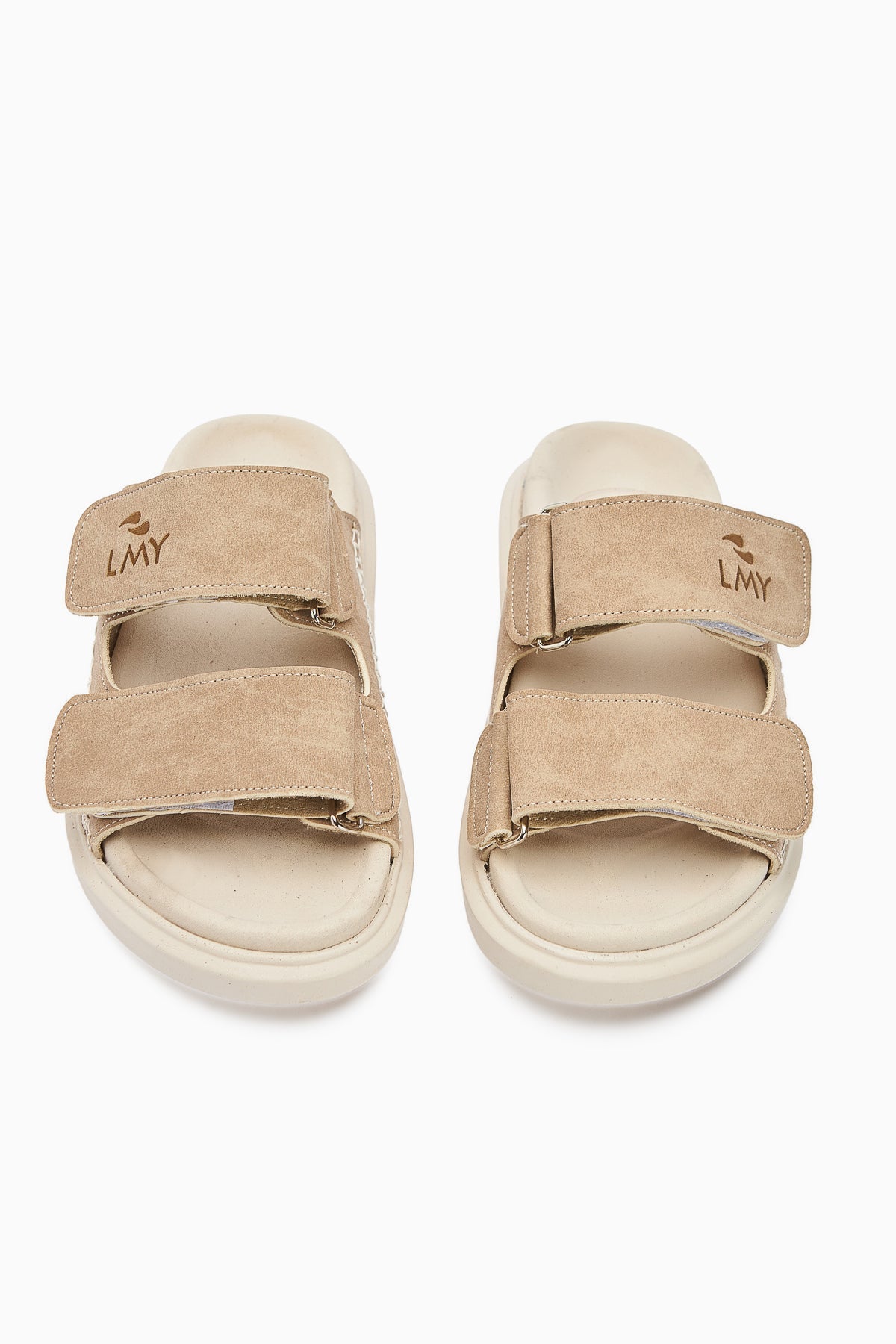 Yumi Women's Beige Slipper with Embroidery Detail and Double Strap