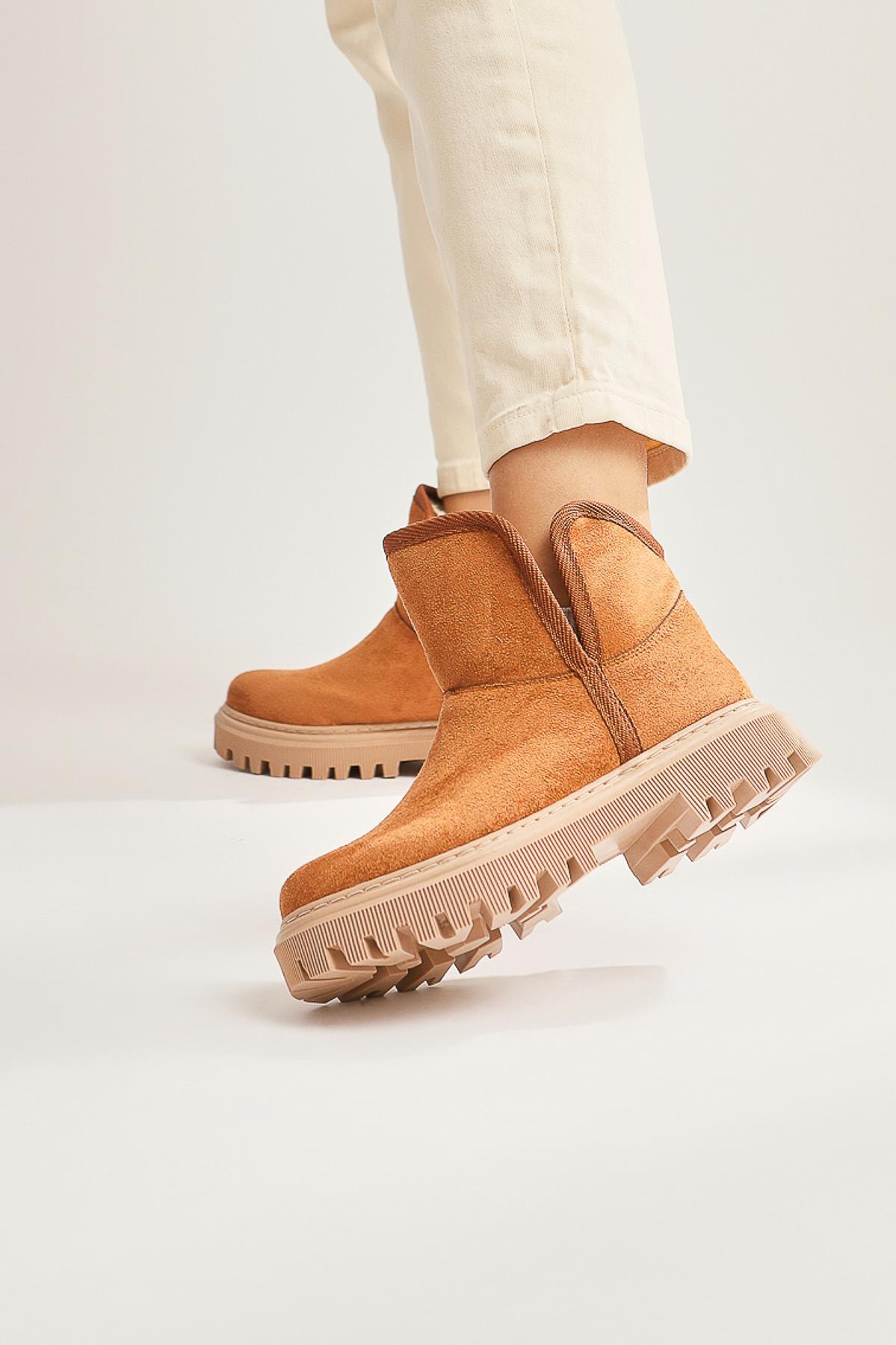 Aniitta Taba Suede Fur-Trimmed Short Boot