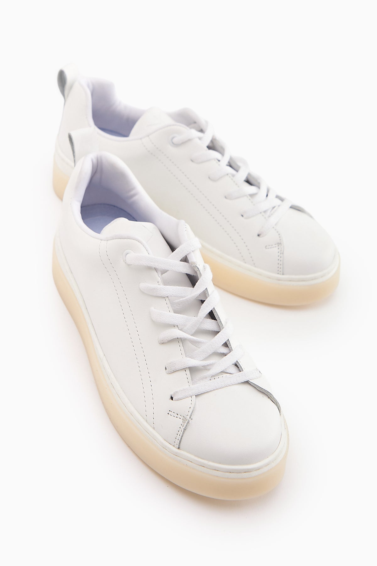 Lina Women's Genuine Leather White Sneakers