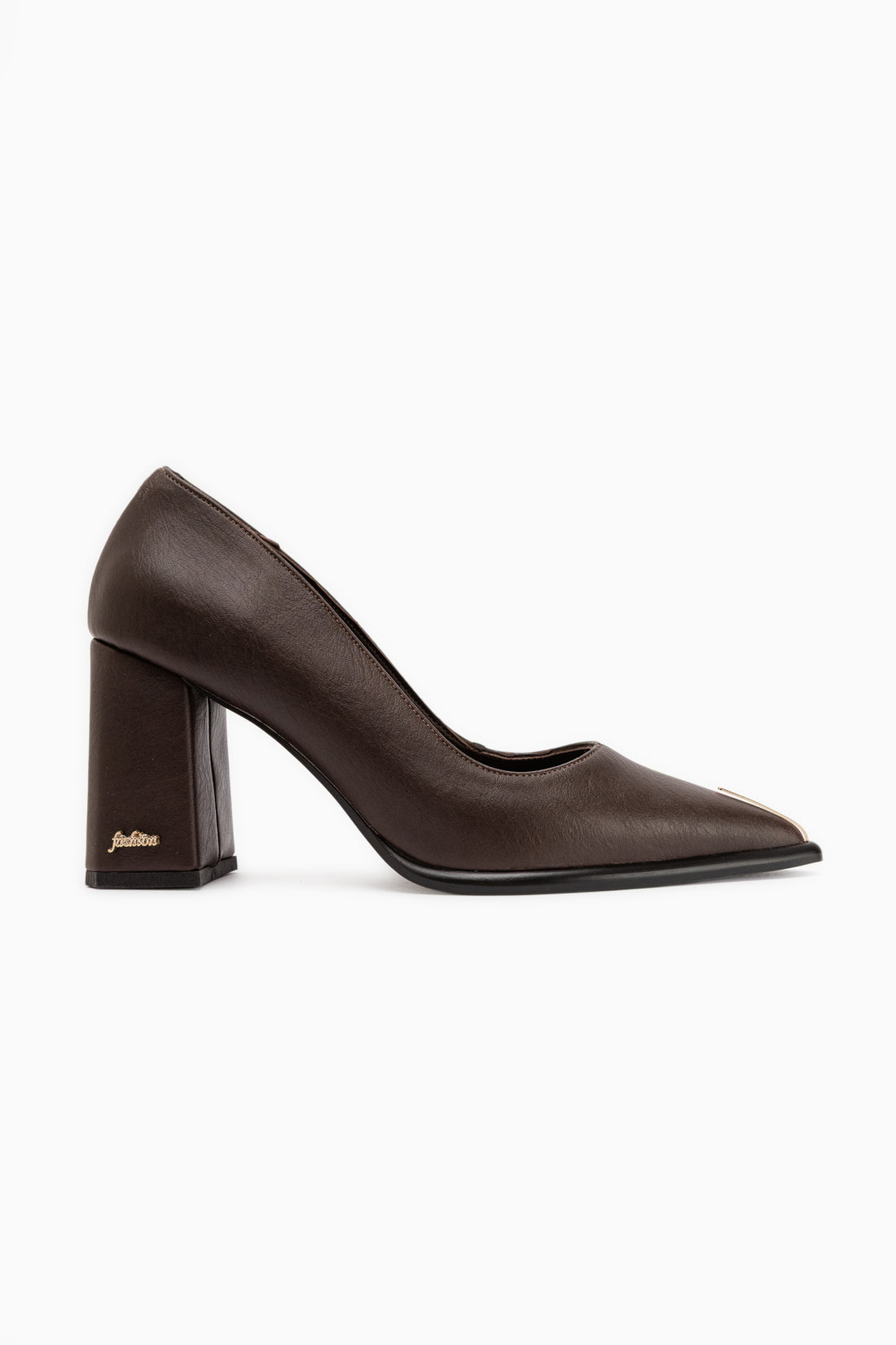 Candy Genuine Leather Brown Heeled Shoes