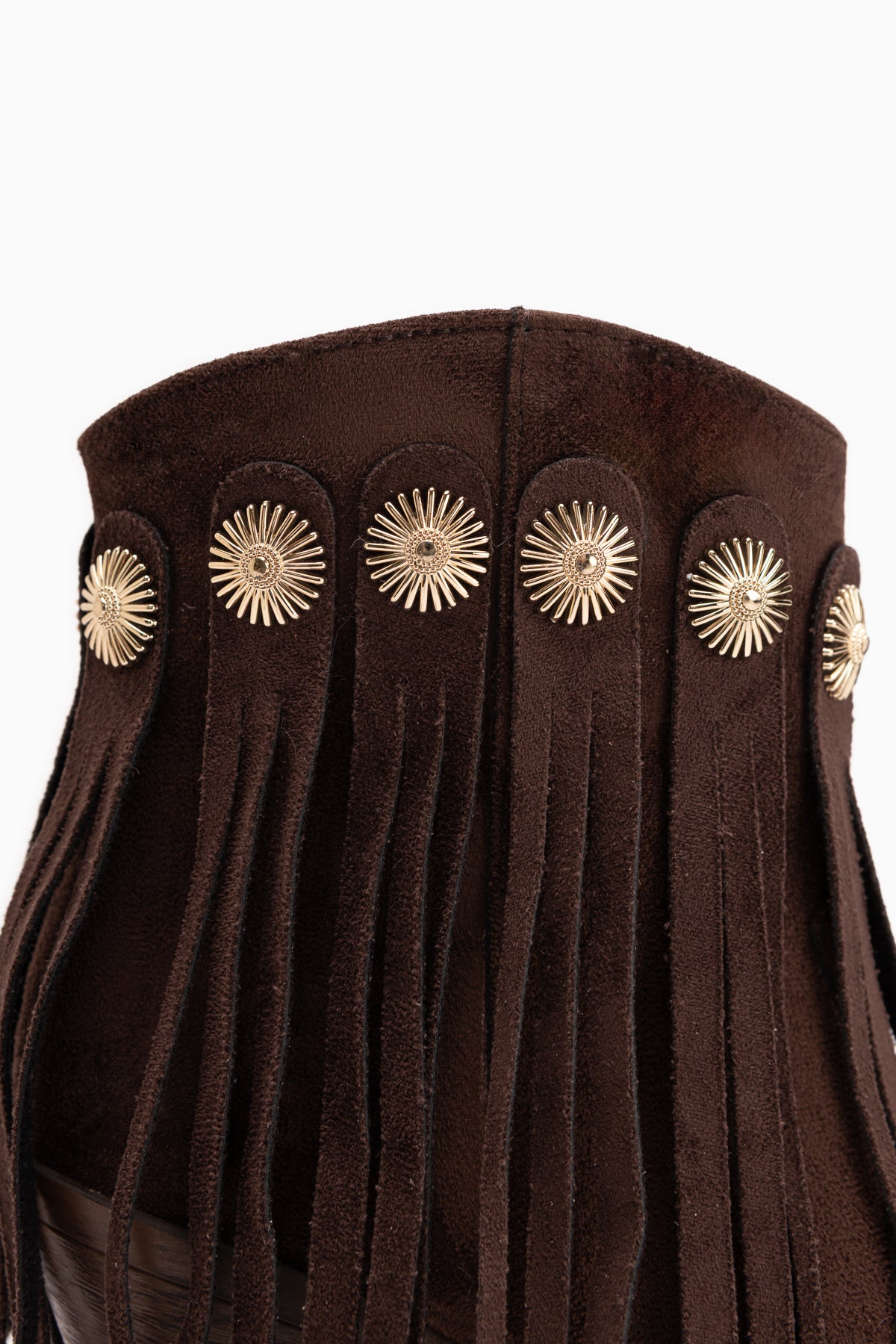 Rodeo Brown Suede Fringed Chunky Heeled Women’s Western Boots