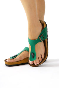 Risa Green Buckle Detailed Women’s Slippers