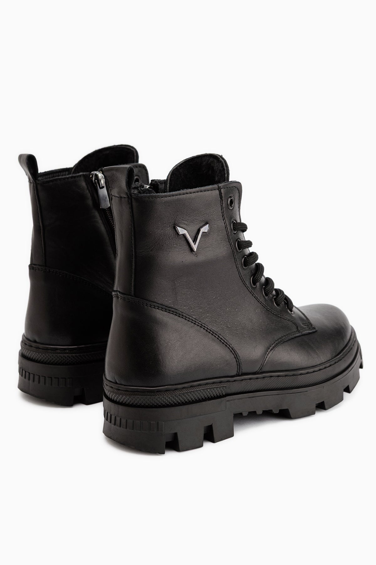 Moira Genuine Leather Black Lace-Up Women’s Boots