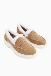 Genuine Leather Tommie Beige Suede Fur Casual Shoes Women’s