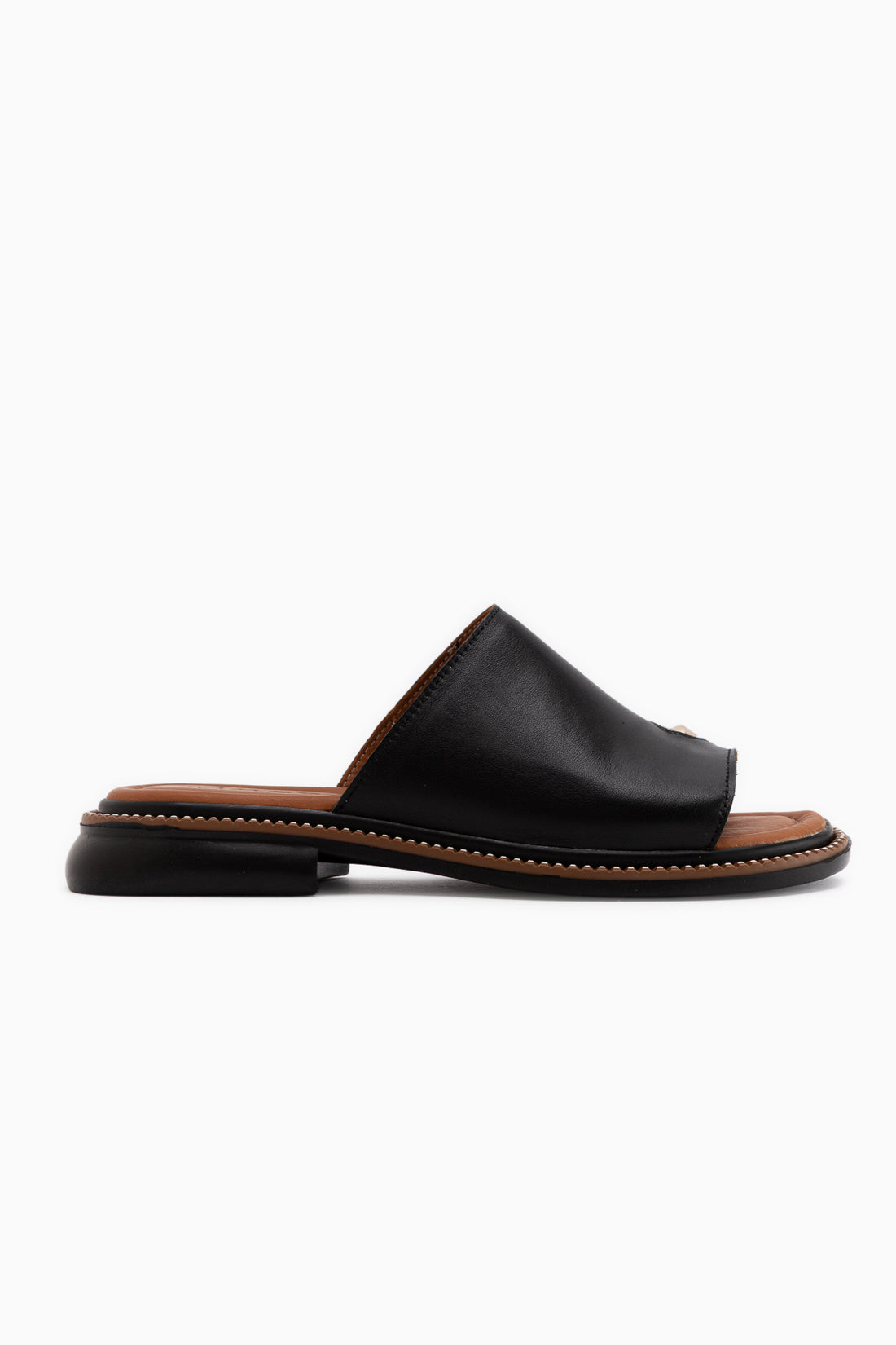Johny Genuine Leather Black Thong Women’s Slippers