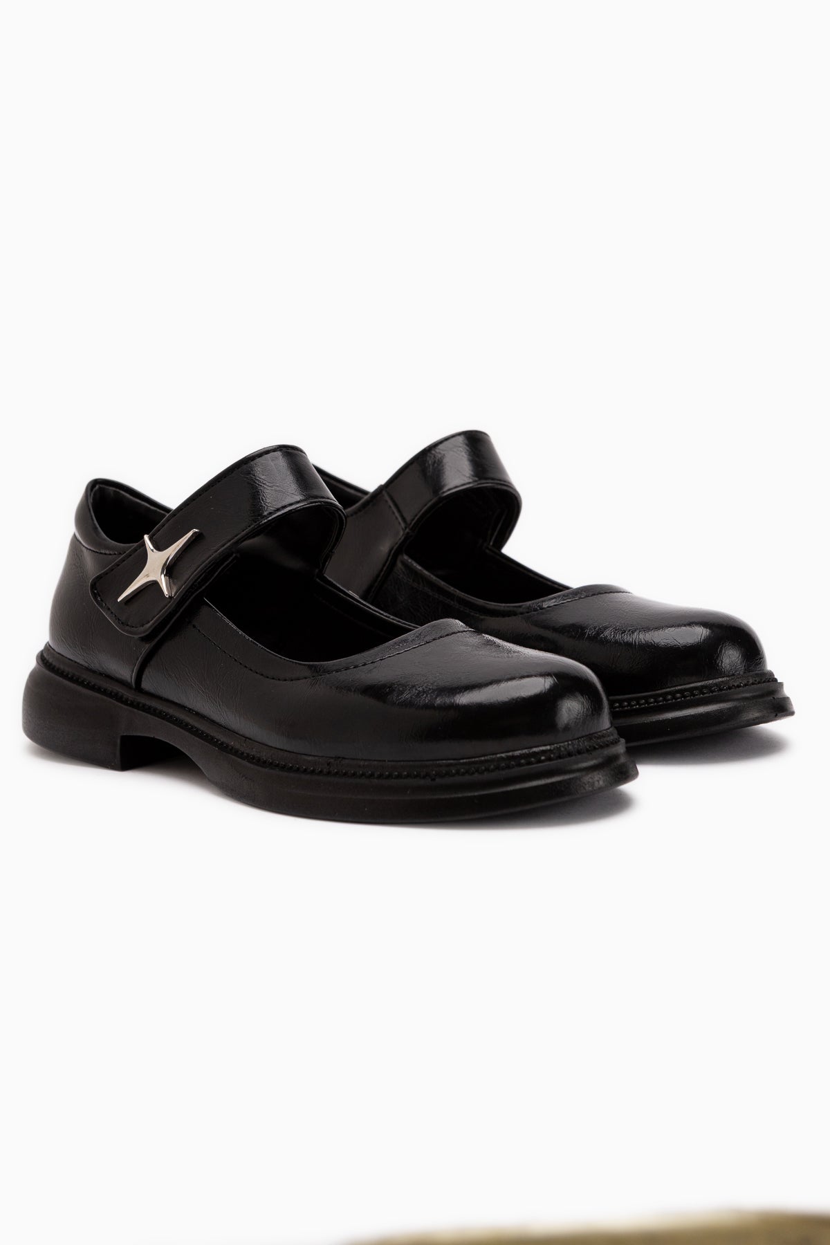 Rozalin Black Strap Thick Sole Women’s Mary Jane Ballet Flats