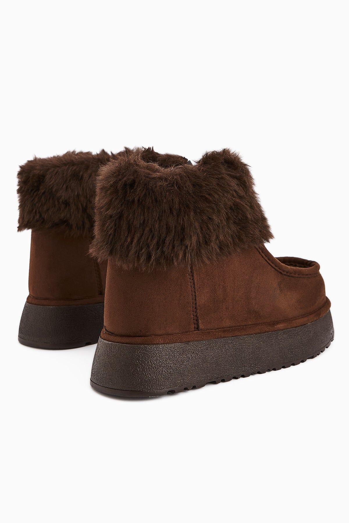 Erva Brown Suede Fur Women's Boot