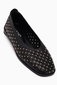 Jesica Genuine Leather Black Women’s Ballet Flats