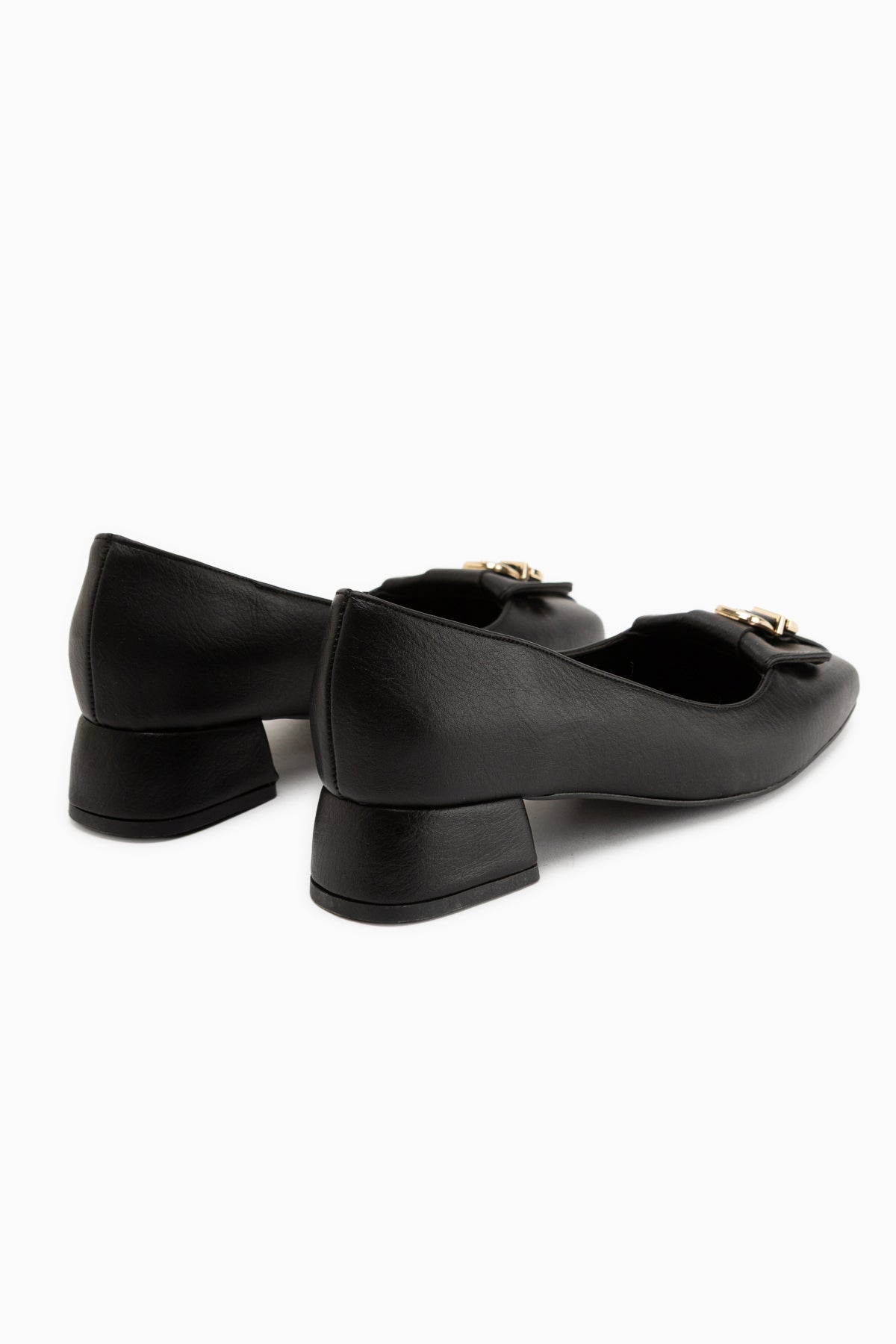 Jerry Genuine Leather Black Short Heeled Women’s Shoes