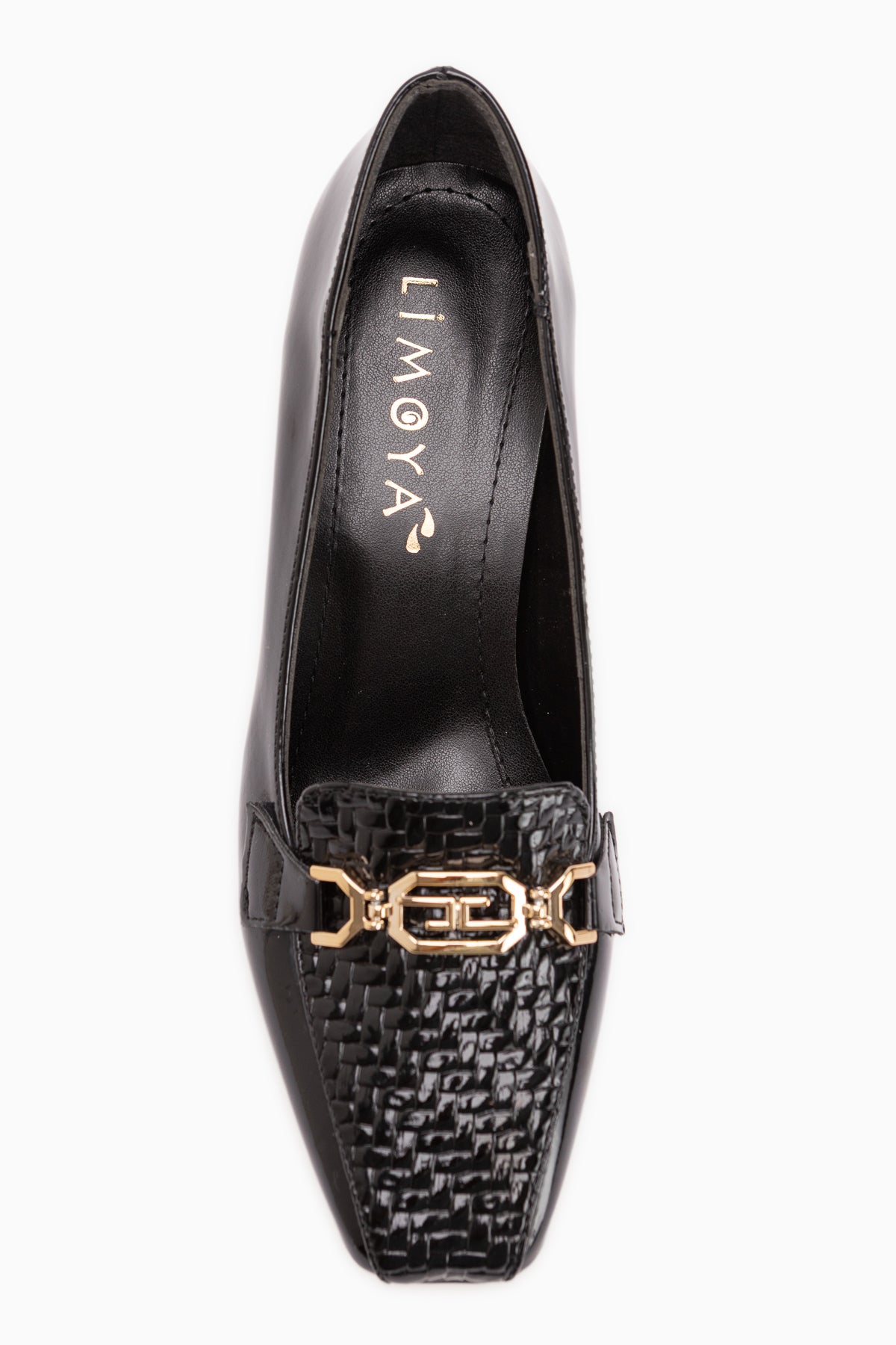 Marjan Black Patent Buckled Women’s Heeled Shoes