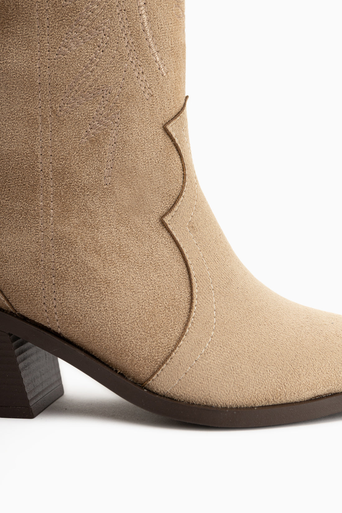 Hero Beige Suede Embroidered Cowboy Boots