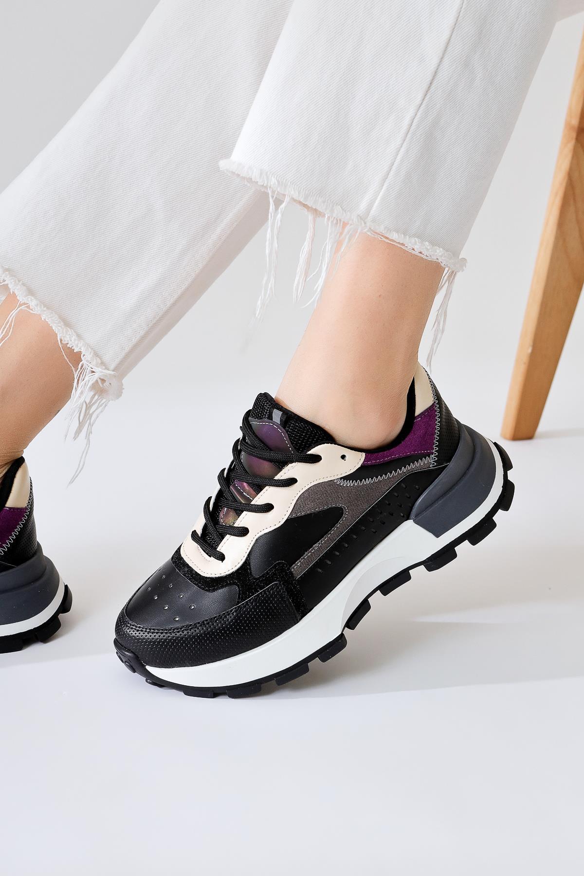 Sin Black Suede Lace-Up High-Platform Sneakers