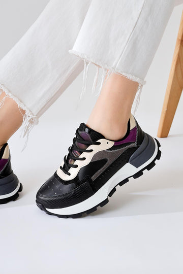Sin Black Suede Lace-Up High-Platform Sneakers