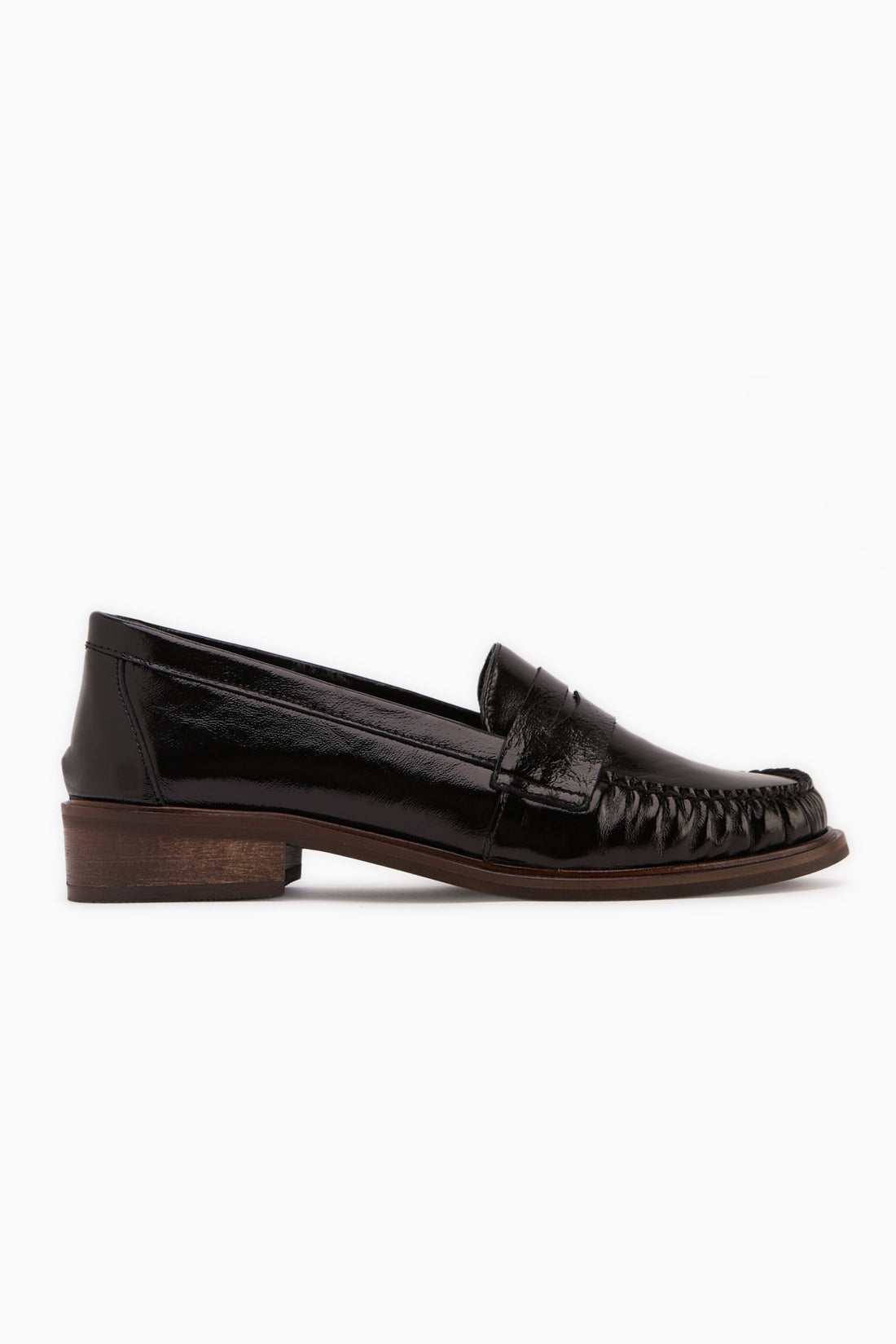 Genuine Leather Black Patent Penny Loafer Women’s Shoes