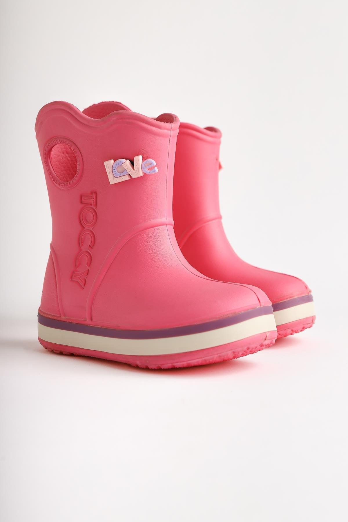 Christa Pink Pin Detail Waterproof Kids Boot
