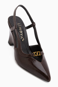 Rima Brown Buckle Detailed Women’s Heeled Shoes