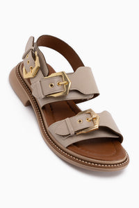 Liena Beige Double Buckle Women’s Sandal