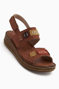 Genuine Leather Loreta Tan Double Strap Women’s Sandal