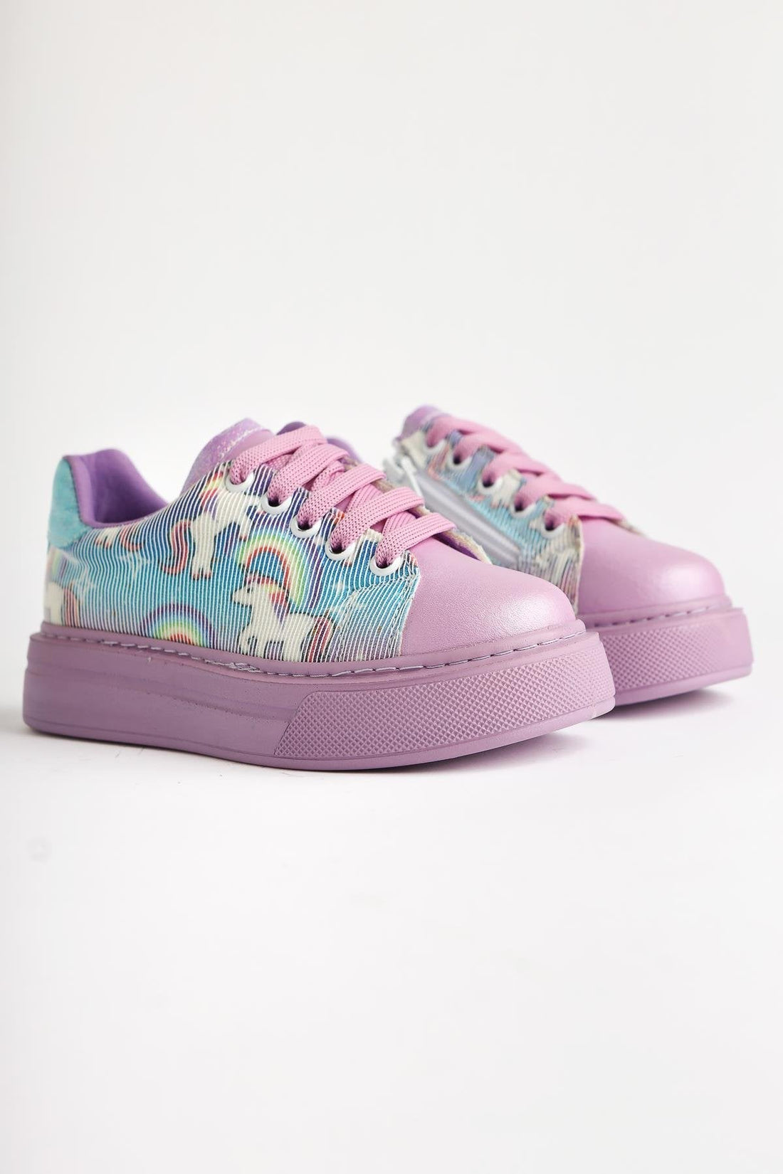 Kenia Lilac Unicorn Printed Kids' Athletic Shoes