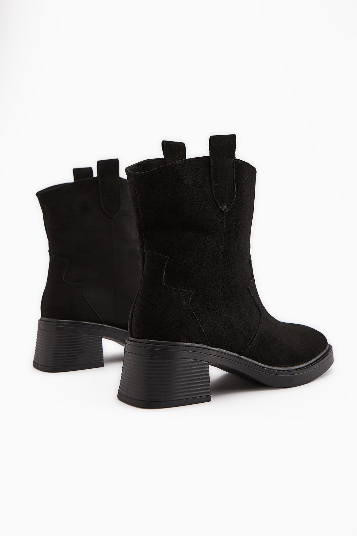 Mindra Black Suede Embroidered Women's Boot