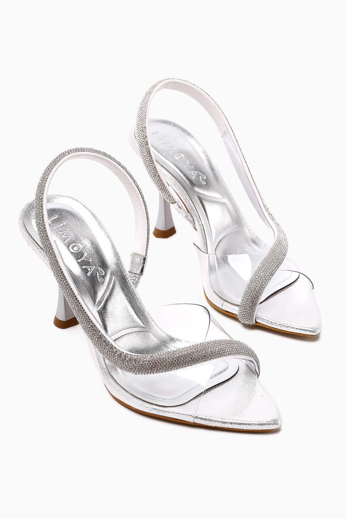Agata Silver Pointed Toe Asymmetric Embellished Rope Women's Dress Shoe