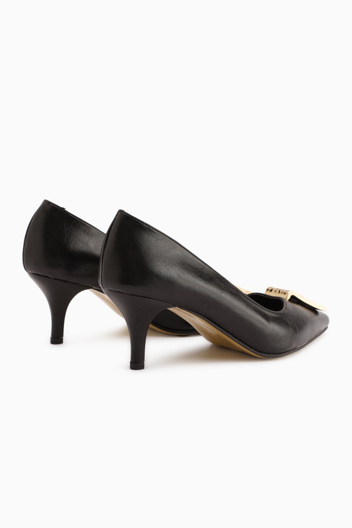 Lian – Black Buckle-Detail Slim-Heel Women's Heeled Shoe (Women)