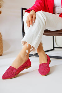 Joka Fuchsia Knitted Ballet Flat