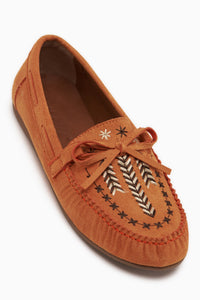 Darya Orange Suede Embroidered Women’s Loafer