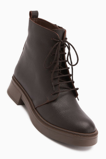 Karol – Genuine Leather Brown Lace-Up Boot (Women)