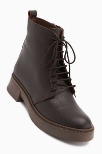 Karol – Genuine Leather Brown Lace-Up Boot (Women)