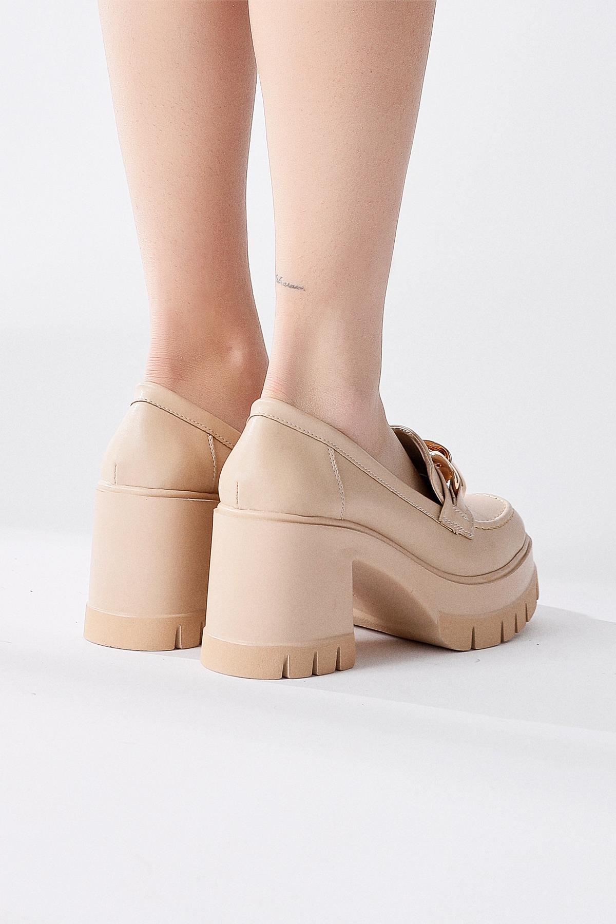 Chanpen Nude Platform Daily Shoe with Buckle Detail