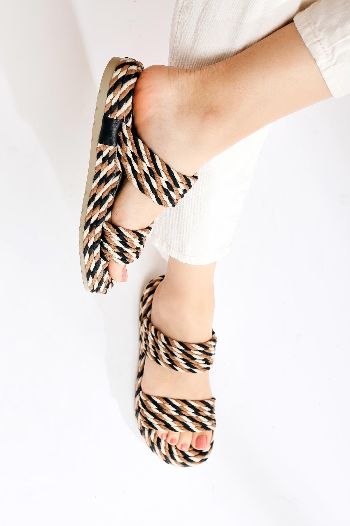 Nemie Black Rope Sandal